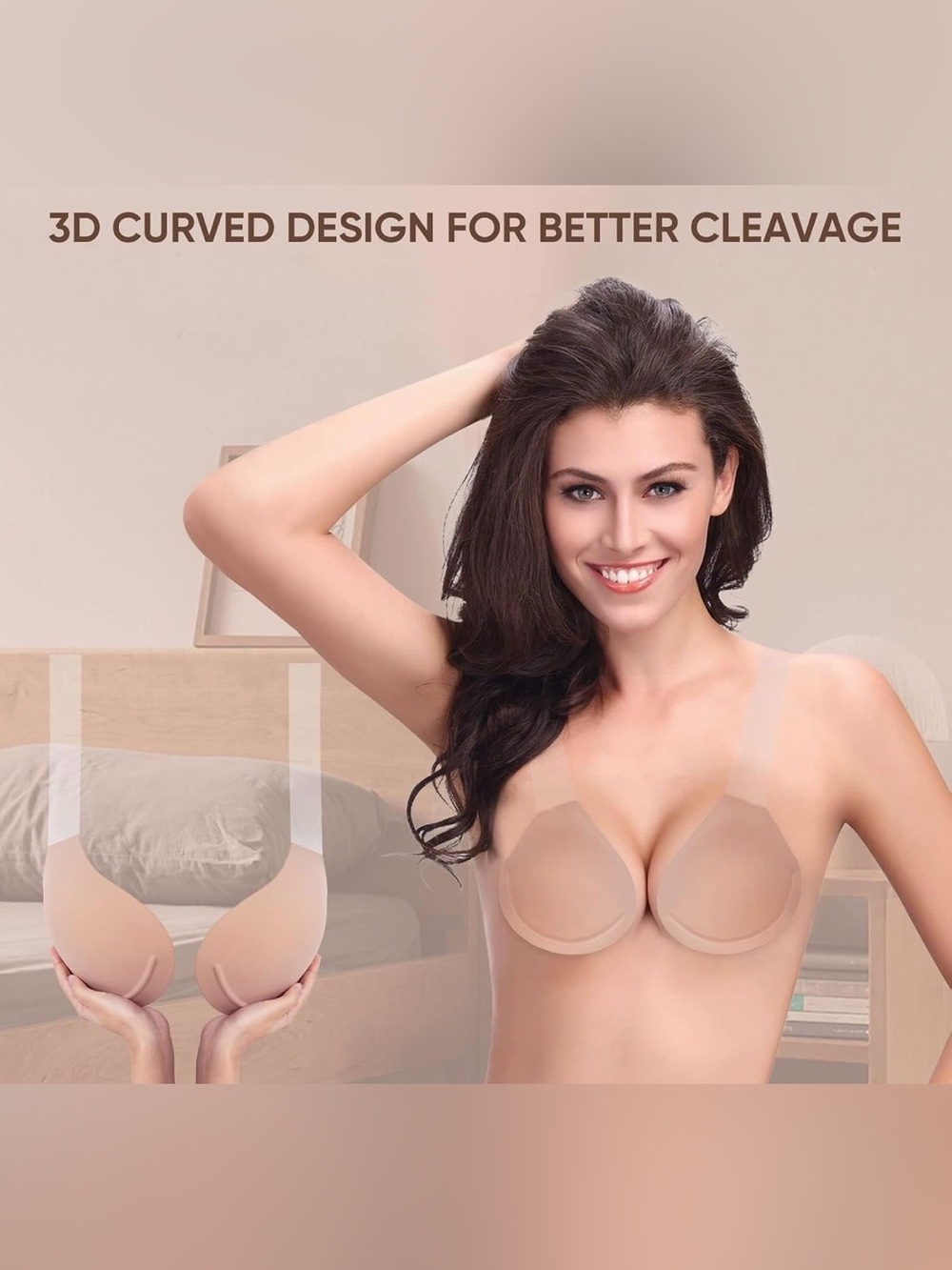 Waterproof Breathable Nude Adhesive Bra Cups - DDD